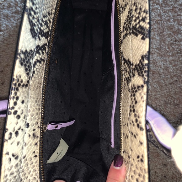 Large Kate Spade Snakeskin & Lavender Purse - Picture 6 of 8